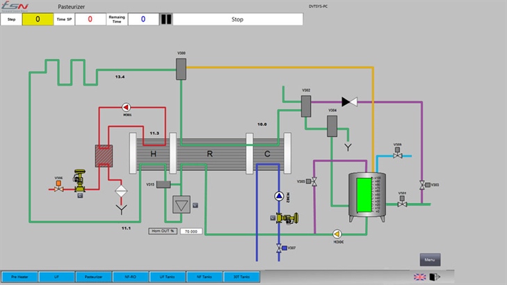 : Dairy & Beverage Pasteurizers HMI Schematic Diagram