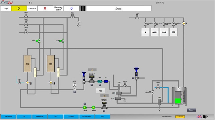 Nanofiltration Plant HMI Schematic Diagram